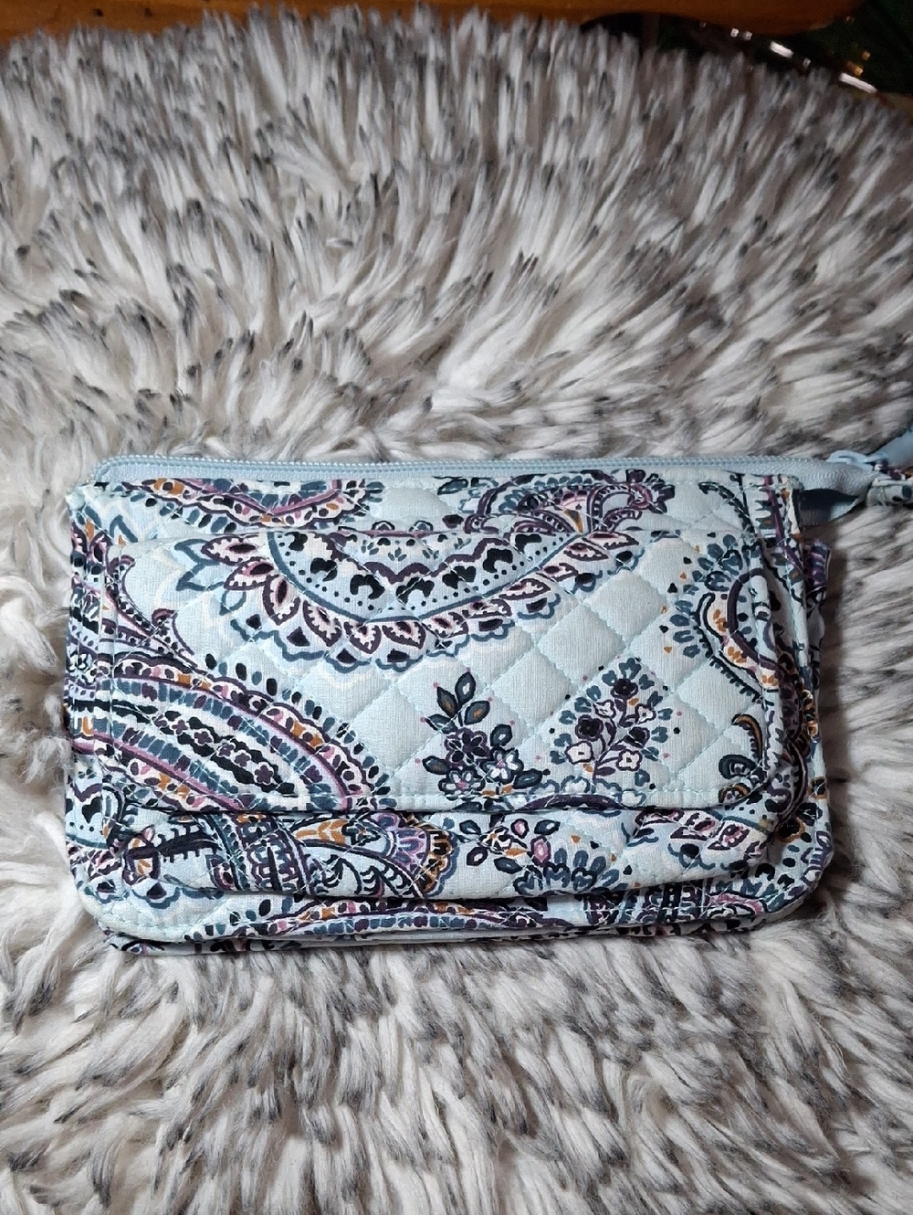 Vera Bradley Light Blue Quilted Paisley Wallet